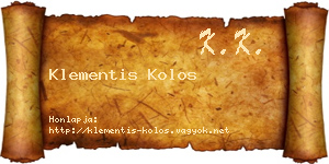 Klementis Kolos névjegykártya